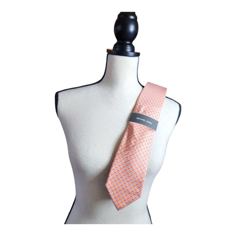 Michael Kors peach color Patterned Men's Tie new